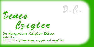 denes czigler business card